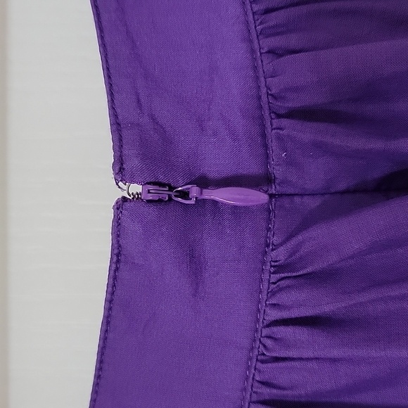 J. Crew Size 0 Purple 100% Cotton Lined Full Skirt, Midi Length, Exc. Used Cond. - Picture 3 of 11